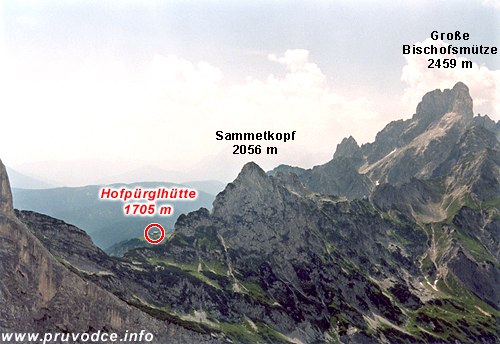 Sammetkopf, Grosse Bischofsmütze a Hofpürglhütte