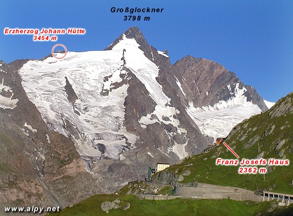 Groglockner, Adlersruhe, Erzherzog Johann Htte, Franz Josefs Haus